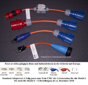 Tesla Elektrofahrzeuge Ladekabel, Kabel, Adapter, Adaptersets - ALDER